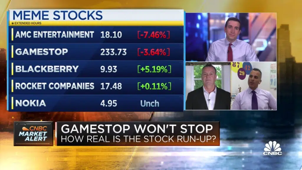 Meme stocks featured on CNBC